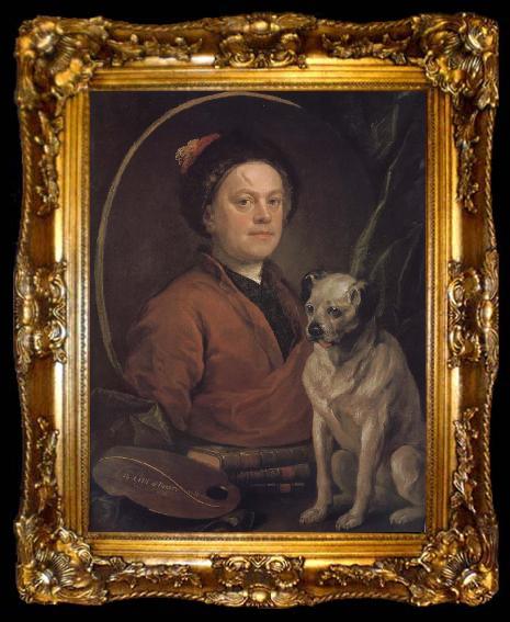 framed  William Hogarth The artist and his dog, ta009-2